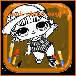 Coloring book dolls - expert drawing icon