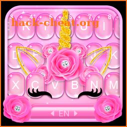 Pink Rose Unicorn Keyboard Theme icon