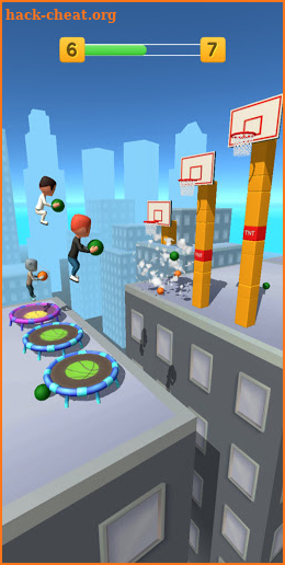 Jump Up 3D: Jump Dunk - Trampoline Basketball game screenshot