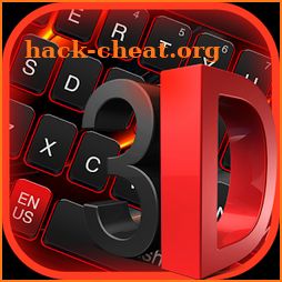 3D Black Red Keyboard icon