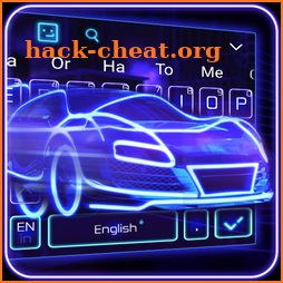 3D Blue Neon Sports Car Keyboard Theme icon