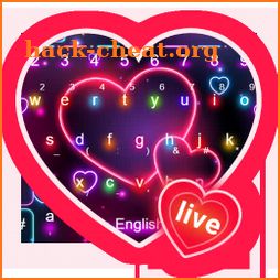 3d Colourful Neon Heart Keyboard Theme icon