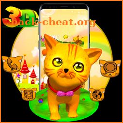 3D Cute Yellow Cat Theme icon