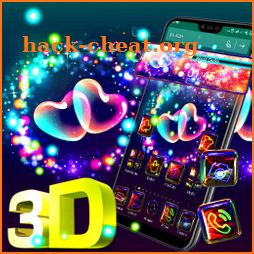 3D Glass Neon Shiny Heart Theme icon