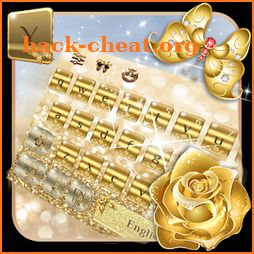 3D Gold Butterfly Keyboard Theme icon