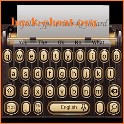 3D Gold Typewriter Keyboard Theme icon