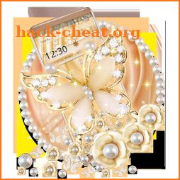 3D Golden Pearl Flower Gravity Theme icon