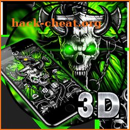 3D Gothic Metal Skull Live Wallpaper Theme icon