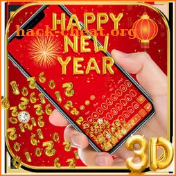 3D Happy New Year 2019 Gravity Keyboard icon