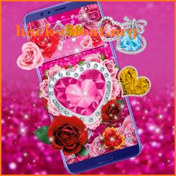 3D Heart Diamond Glitter Rose Gravity Theme icon
