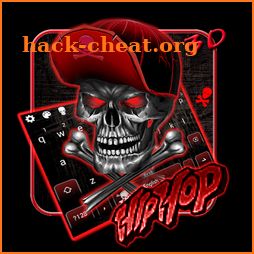 3D HipHop Black Red Skull Keyboard icon