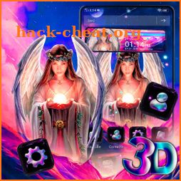 3D Holy Jesus Girl Glass Tech Theme icon