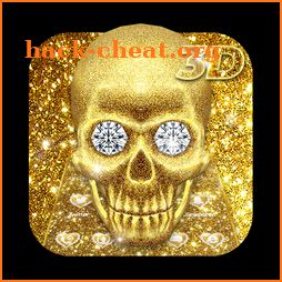 3D Luxury Glitter Golden Skull Theme icon