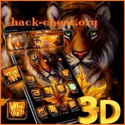 3D Mighty Tiger King Glass Tech Theme icon