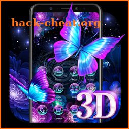 3D Neon Butterfly Shiny Theme icon