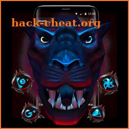 3d neon panther icon