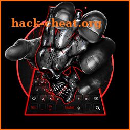 3D Neon Red Skull Keyboard icon