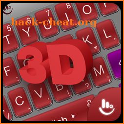 3D Neon Red Tech Keyboard Theme icon
