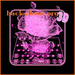 3D Pink Neon Rose Flower Keyboard Theme icon