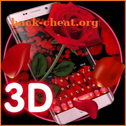 3D Red Rose petal Keyboard icon