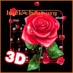 3D Red Rose Petal Keyboard Theme icon