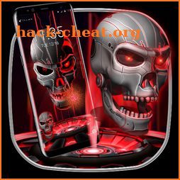 3D Red skull - lock  theme icon