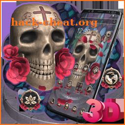 3D Skull Red Rose Theme icon