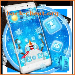 3D  Snowman Winter Snowflakes Glass Theme icon