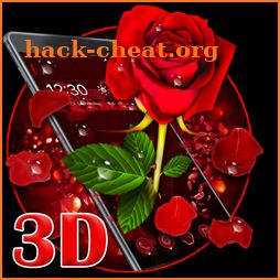 3D valentine love rose theme icon