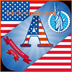 4th July DP Maker : American Flag Theme Alphabet icon