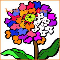 Adult Color by Number Book - Paint Flowers Pages icon