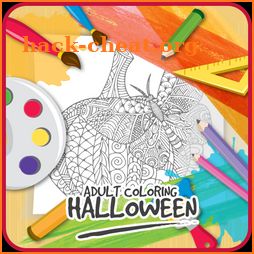 Adult coloring halloween icon