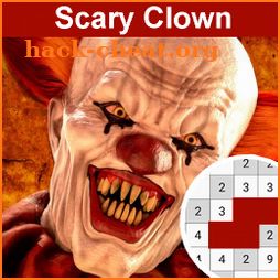 Adult Scary Clown Pixel Art Adult Color By Number icon