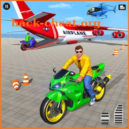 Airplane Pilot Bike Transporter: Bike Driving Game icon