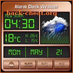 Alarm clock style weather widget icon