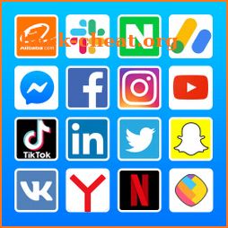 All in one social media and social network app icon