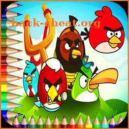 angry birds coloring book icon
