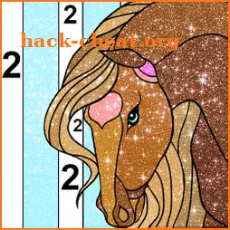 Animals Color By Number Glitter Coloring Book icon