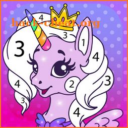Animated Unicorn Coloring Book By Numbers icon