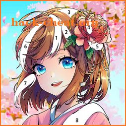 Anime Coloring Book, Offline Paint by Number icon