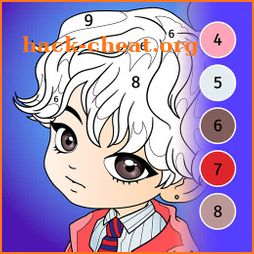 Anime K-pop Coloring Book by numbers icon