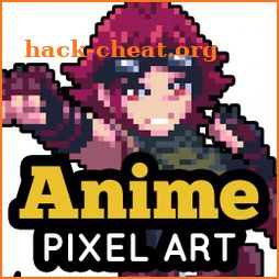 Anime pixel art - free coloring by number icon