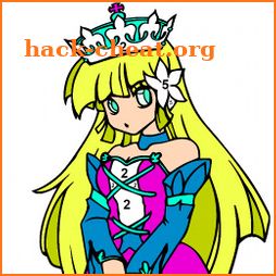 Anime Princess Color by Number - Girls Coloring icon