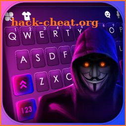 Anonymous Neon Keyboard Background icon