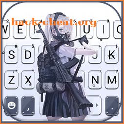 Armed Mask Girl Keyboard Background icon