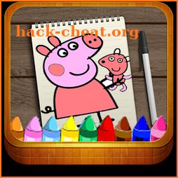 Art peppa Coloring pig Cartoon icon