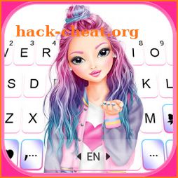 Attractive Girl Keyboard Background icon