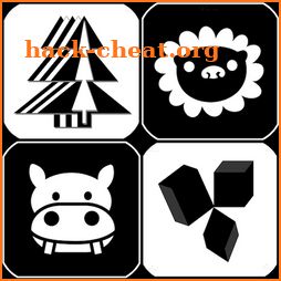 Baby black and white card icon