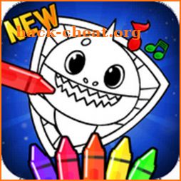 Baby Shark coloring game book icon