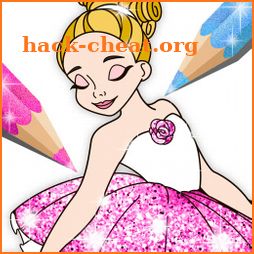 Ballerina Coloring Book Glitter - Girl Games icon